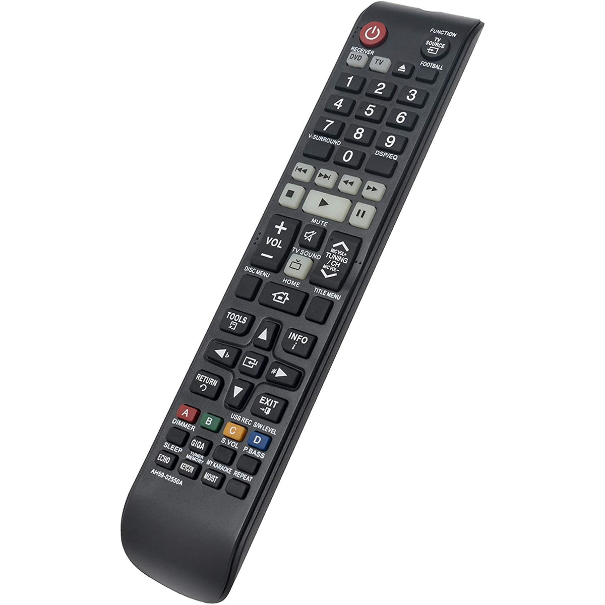 AH59-02550A Replace Remote Fit for Samsung HT-F453K HT-F453HK HT-F445K HT-F455K HT-F450BK HT-F453RK HT-F450RK HT-F453HBK HT-F453HRK HT-F455BK HT-F455RK HT-F453BK Digital Home Entertainment System