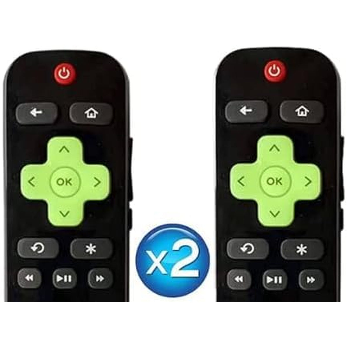 BESIA New [Glow in The Dark] (Pack of 2) Replacement-Remote-Control for Roku-TV,Compatible for TCL Roku/Hisense Roku/Onn Roku/Philips Roku Smart TVs(Not for Stick and Box) TCL TV90