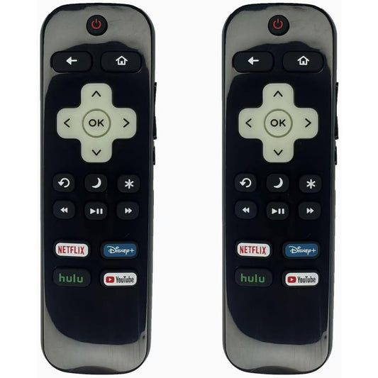BESIA New [Glow in The Dark] (Pack of 2) Replacement-Remote-Control for Roku-TV,Compatible for TCL Roku/Hisense Roku/Onn Roku/Philips Roku Smart TVs(Not for Stick and Box) TCL TV90