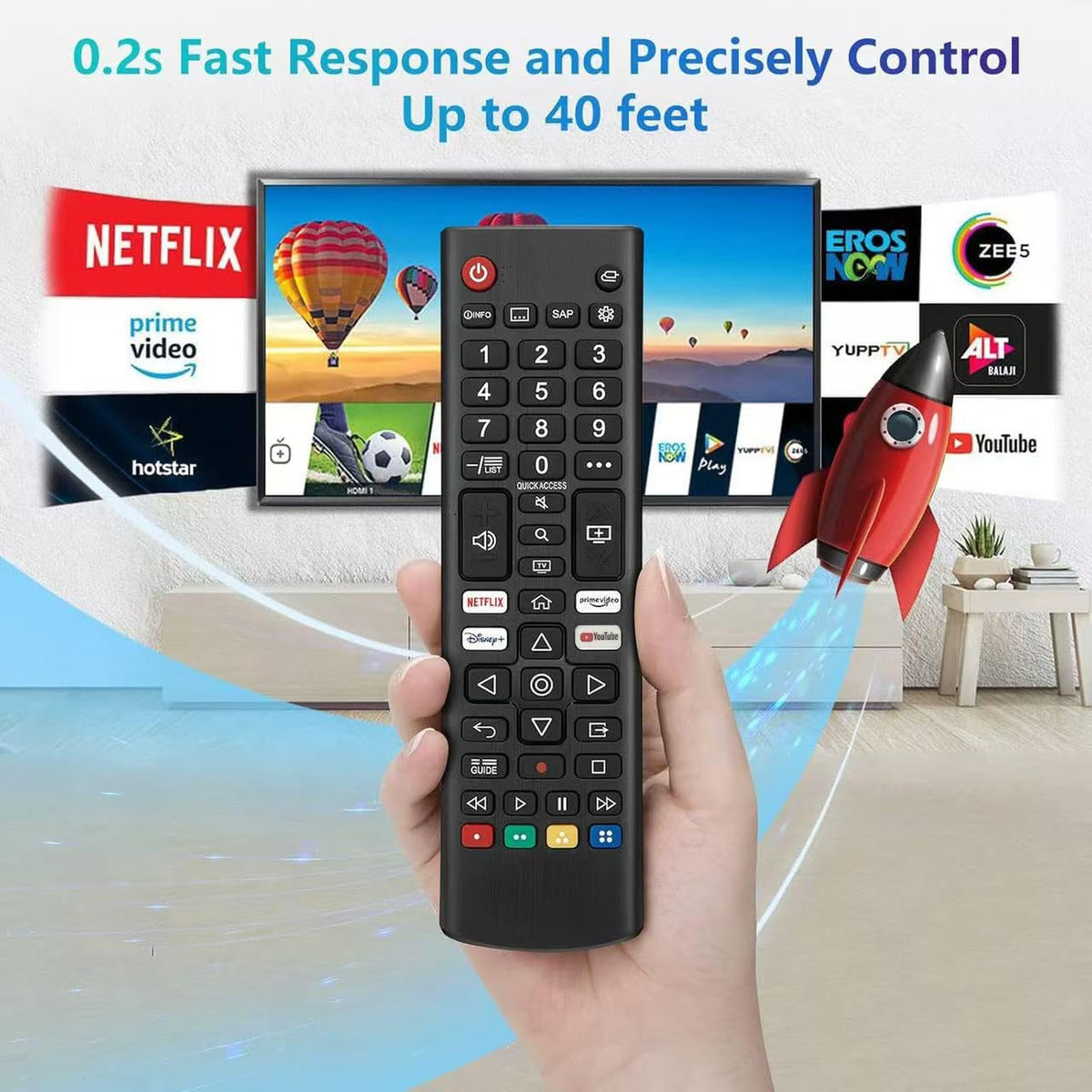 BESIA 2 Packs of Remote Control Compatible with LG LED OLED LCD Smart TV, 4K 8K UHD HDTV Smart TV with Netflix, Prime Video, YouTube, Disney Keys