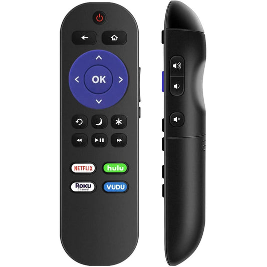 New Replaced Remote fit for All Onn Roku Smart TV with Netflix Hulu Roku-Channel Vudu App Key