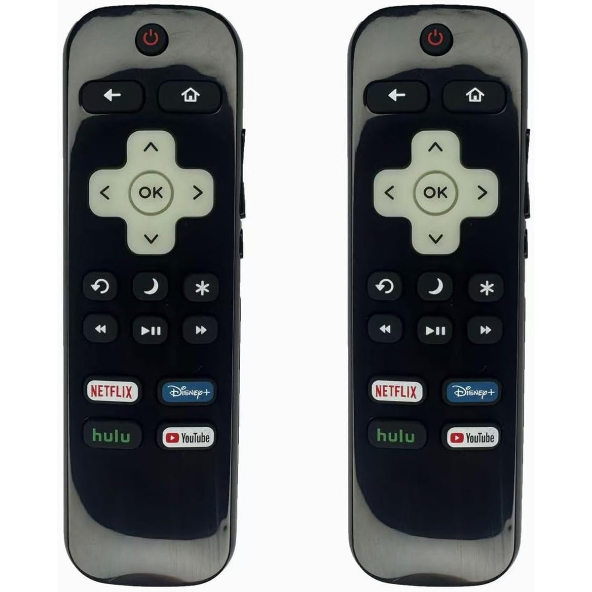 BESIA New [Glow in The Dark] (Pack of 2) Replacement-Remote-Control for Roku-TV,Compatible for TCL Roku/Hisense Roku/Onn Roku/Philips Roku Smart TVs(Not for Stick and Box) TCL TV90