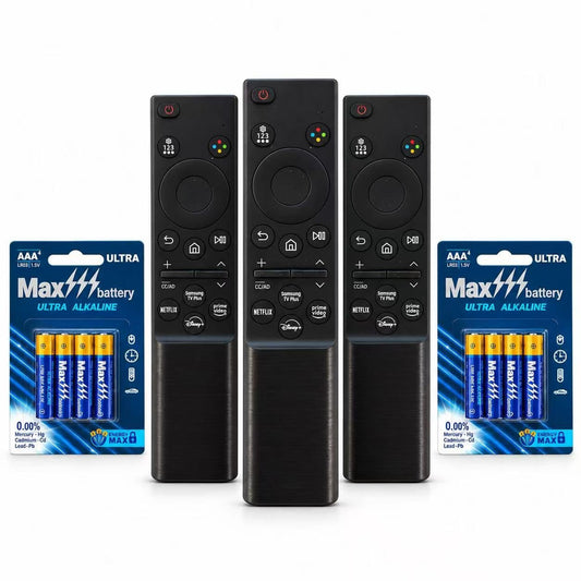 Universal Replacement Remote for All Samsung Smart TV, IR Remote Control for All Samsung LED QLED UHD 4K 8K Crystal UHD TVs, No Pairing Needed（3 Packs Remotes +8 Packs AAA Batteries）