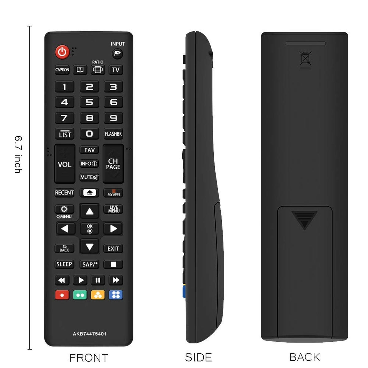 Young AKB74475401 Replaced Remote fit for LG Smart TV 24LF4820 32LF595B 43LF5900 43UF6400 43UF6430 43UF6800 43UF6900 43UF7590 43UF7600 49LF5900 49UF6400 49UF6430 49UF6490 49UF6800 49UF6900 49UF7590