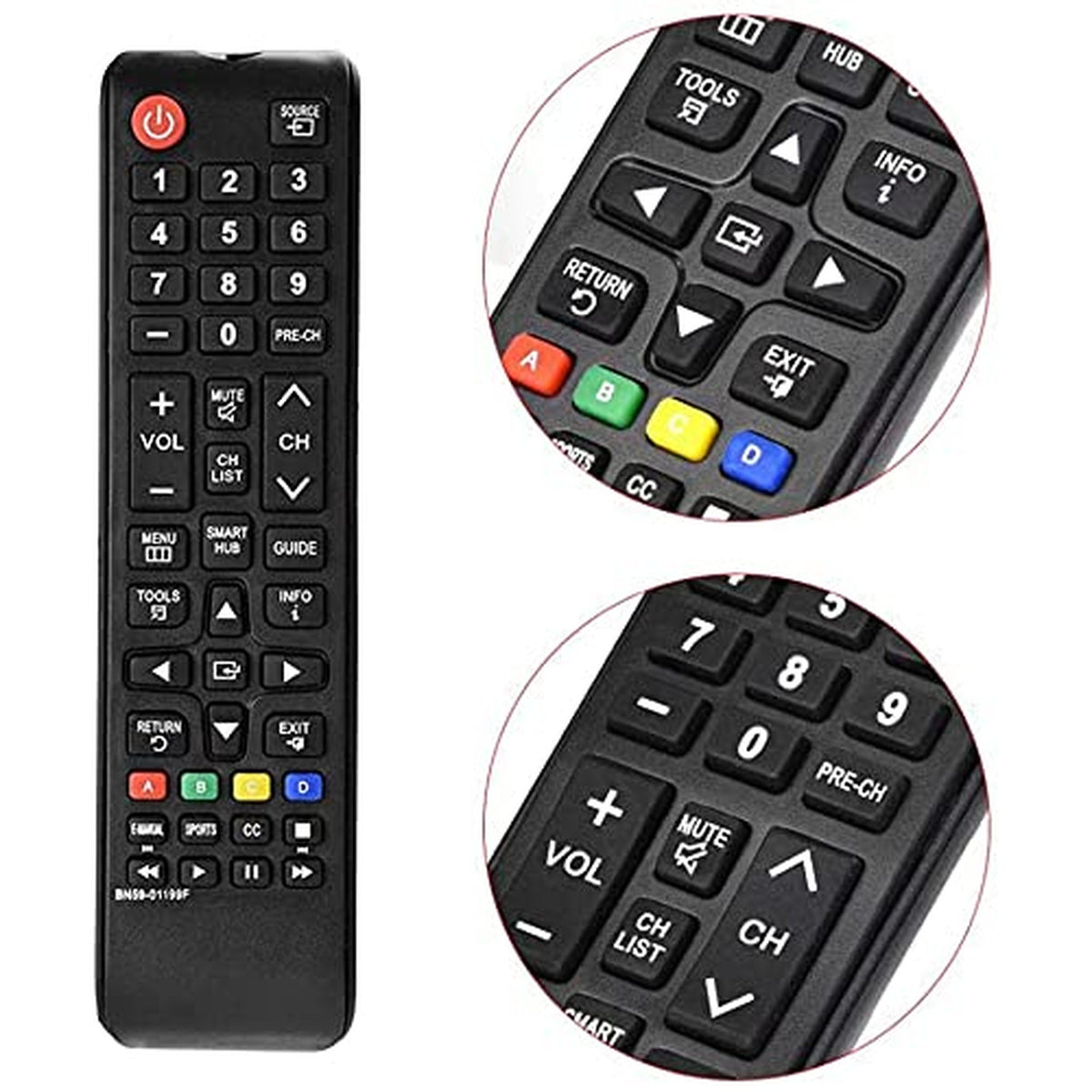 Young BN59-01199F TV Remote Control for Samsung TV UN60J6200AF UN60J6200AFXZA UN60J620DAF UN60J620DAFXZA UN60JU6400F UN60JU6400FXZA UN50J6200AF UN43JU640DF