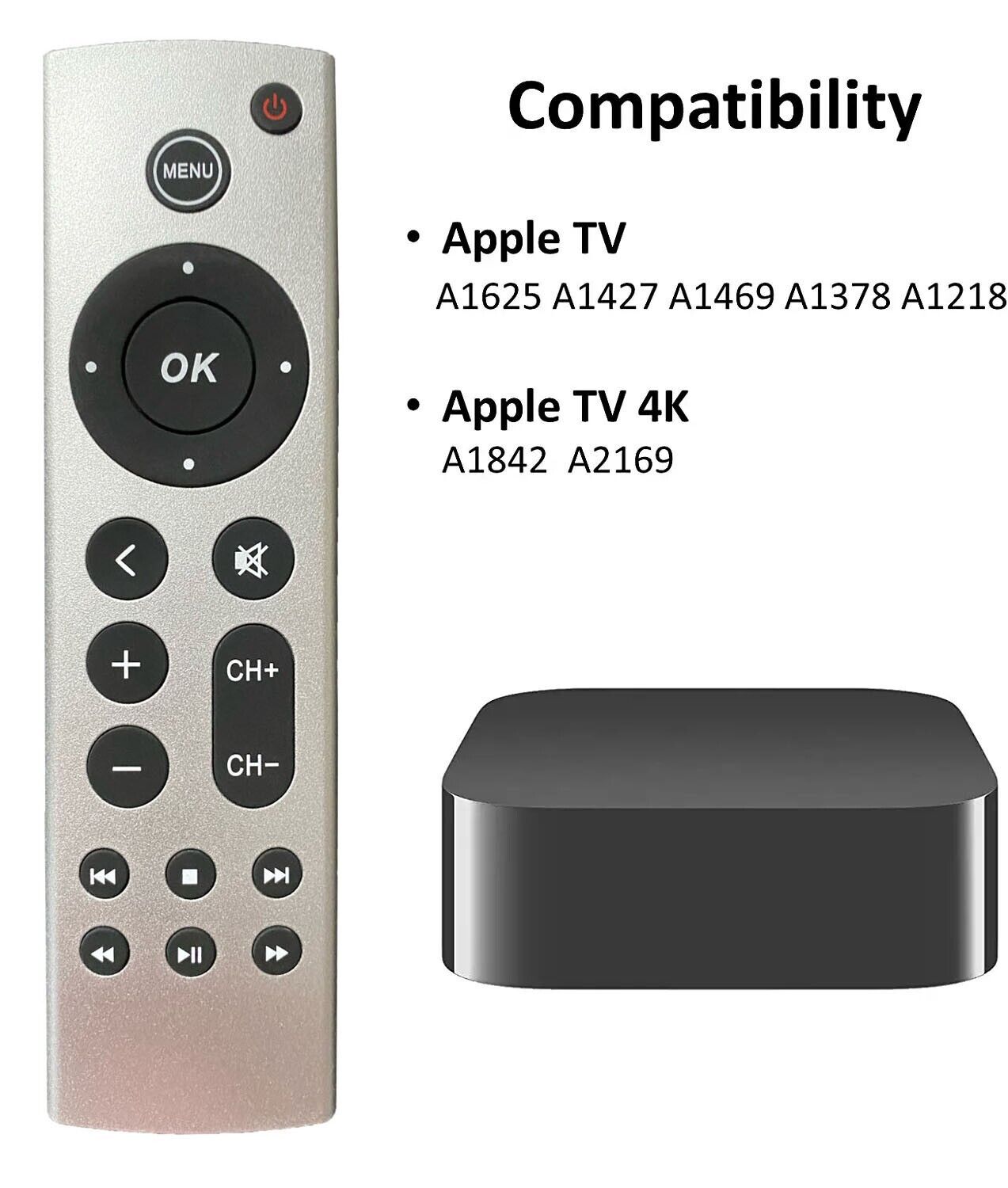 Universal Replacement Remote Control for Apple 4K TV without Voice Command