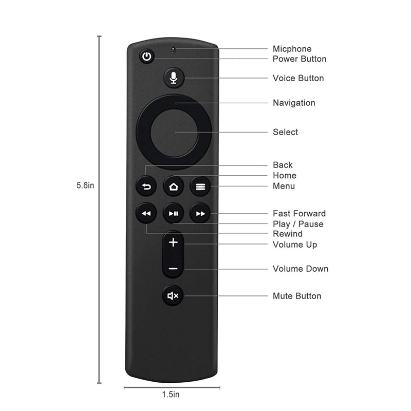 Replacement Voice Remote Control (2nd GEN) L5B83H with Power and Volume Control fit for Amazon 2nd Gen Fire TV Cube and Fire TV Stick,1st Gen Fire TV Cube, Fire TV Stick 4K, and 3rd Gen Amazon Fire TV