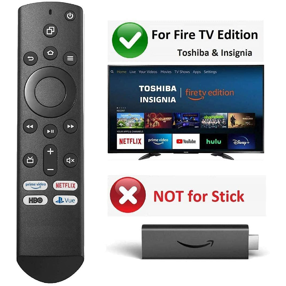 M Shopping TV Remote for Insignia or Toshiba Fire/Smart TV Edition 49LF421U19 50LF621U19 55LF621U19 TF-43A810U21 NS-24DF310NA21 NS-39DF310NA21 NS-39DF510NA19 NS-43DF710NA19 [No Voice Function ]