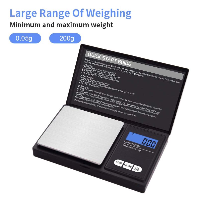 Digital Pocket Scale,100g by 0.01g,Digital Grams Scale, Food Scale, Jewelry Scale Black, Kitchen Scale 100g