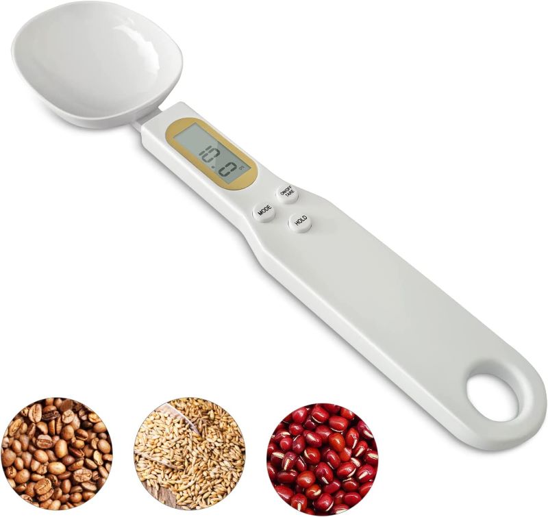 Digital Food Spoon Scale, 500g/0.1g Electronic Kitchen Measuring Spoon Scale, Hi-Def LCD Semen Display, Accurately Precise Digital Kitchen Gram Scale